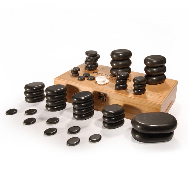 Master Massage 50 Piece Deluxe Hot Stone Massage Stone Set Kit
