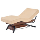 Master Massage Atlas Deluxe Electric Lift Spa Salon Stationary Bed - Cream Top with Walnut Base