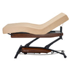 Master Massage Atlas Deluxe Electric Lift Spa Salon Stationary Bed - Cream Top with Walnut Base