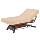 Master Massage Atlas Liftback Electric Lift Spa Salon Stationary Bed - Walnut Base, Cream Top with Interchangable Black Upholstery