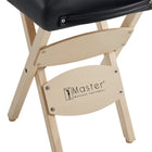 Master Massage Wooden Portable Folding Massage Stool- Lightweight Wood Foldable Tattoo Stool, Black