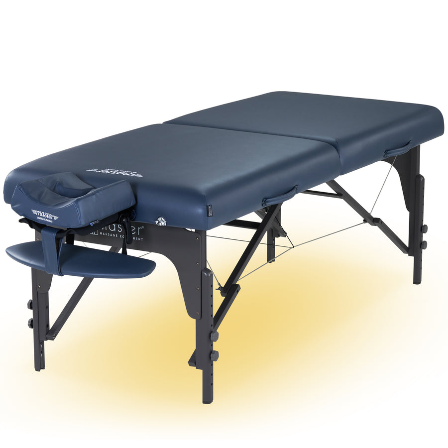 Master Massage 31" Extra Wide Montclair Pro Memory Foam Portable Massage Table Package with Reiki - Royal Blue