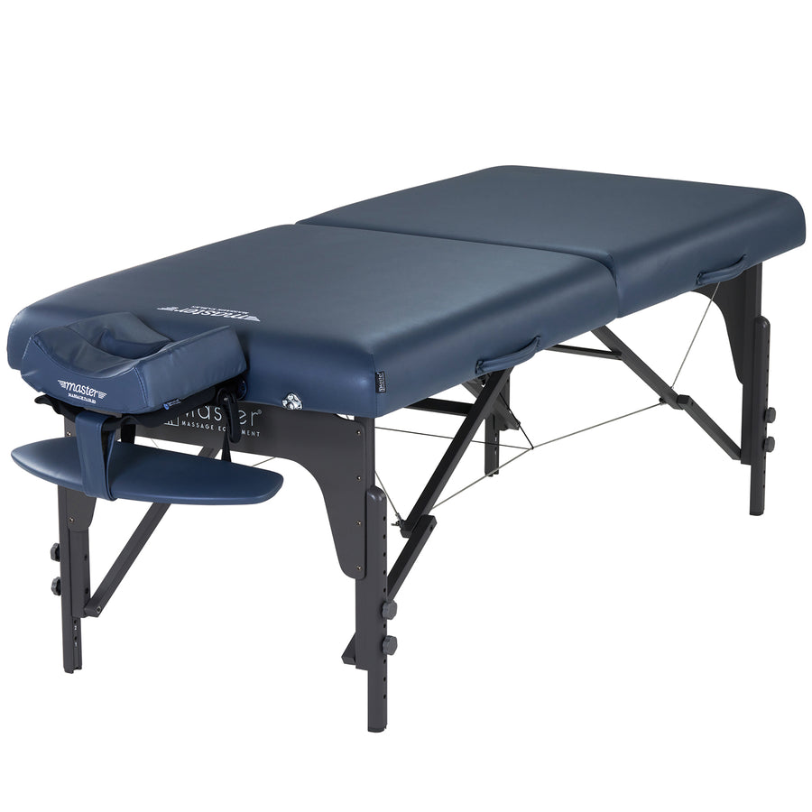 Master Massage 31" Extra Wide Montclair Pro Memory Foam Portable Massage Table Package with Reiki - Royal Blue