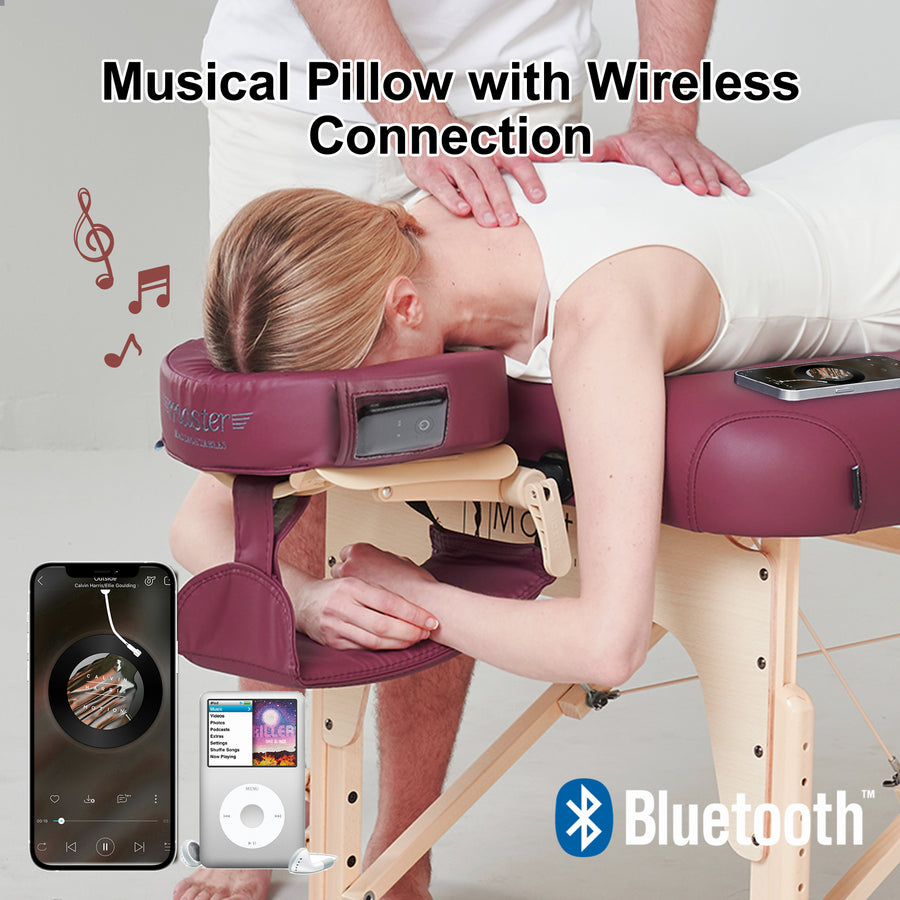 MusicMaster™ Crescent Round High Fidelity Sound Face Cushion- Bluetooth Music Headrest-Burgunday