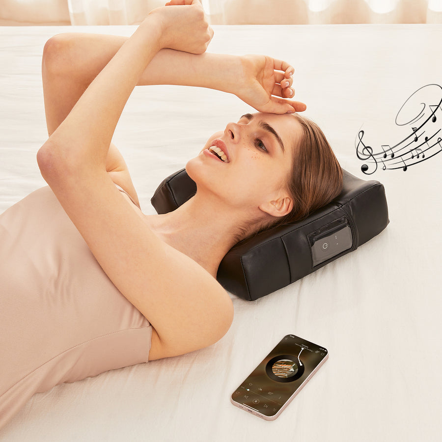 MusicMaster™ High Fidelity Sound Ergonomic Dream Face Cushion- Bluetooth Music Massage Pillow-Black