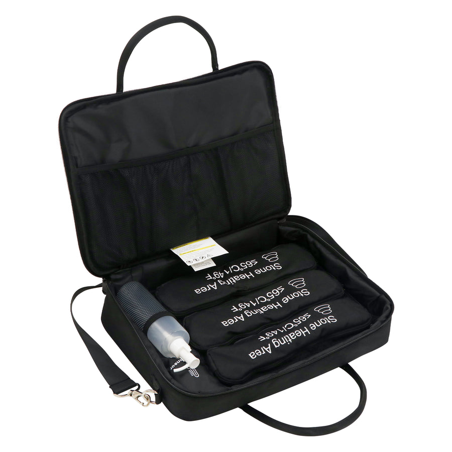 Master Massage Hot Stone Massage Heater Bag with Adjustable Temperature Control, Portable Spa Stone Warmer for Massage Stones & Towels (Black)