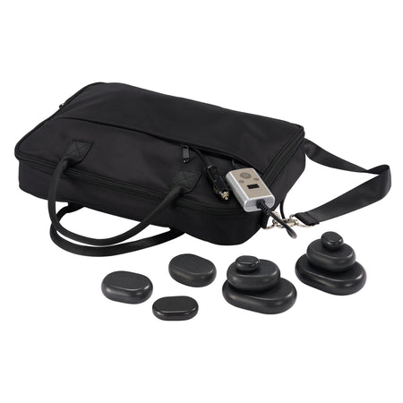 Master Massage Hot Stone Massage Heater Bag with Adjustable Temperature Control, Portable Spa Stone Warmer for Massage Stones & Towels (Black)
