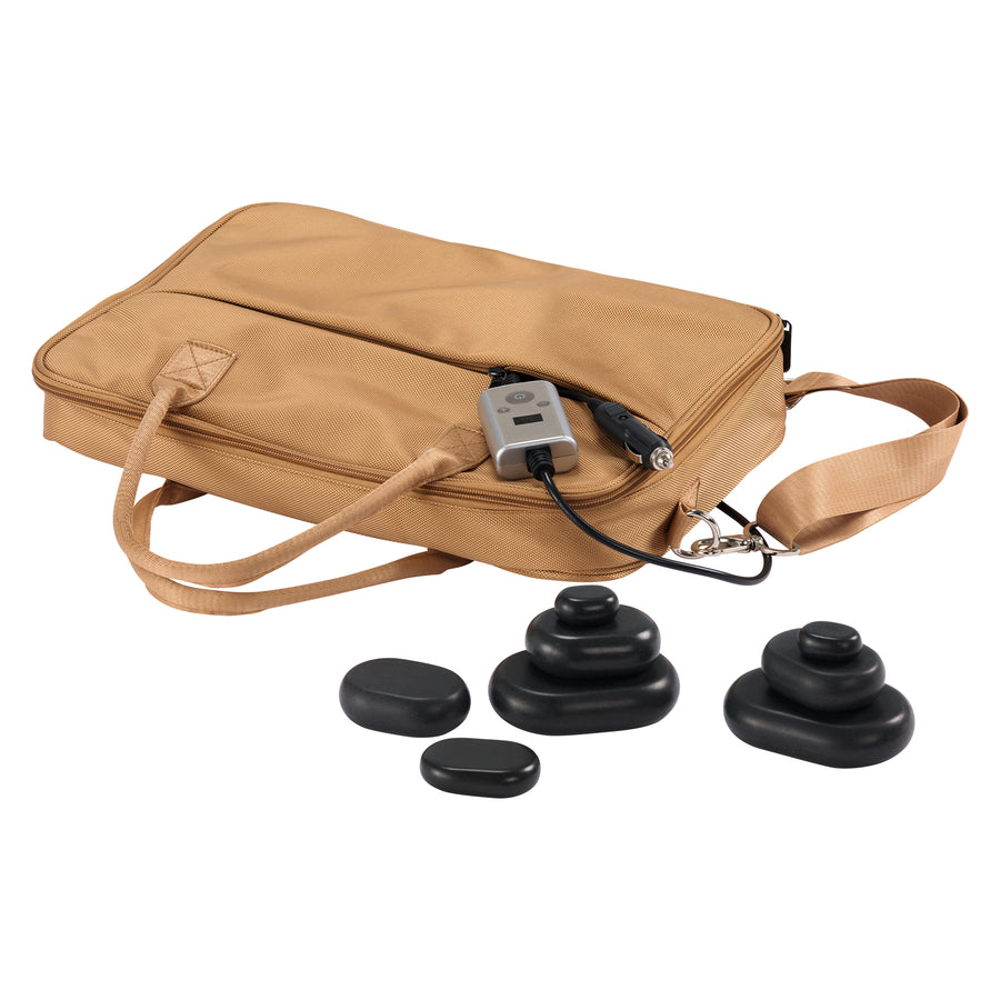 Master Massage Hot Stone Massage Heater Bag with Adjustable Temperature Control, Portable Spa Stone Warmer for Massage Stones & Towels (Black)