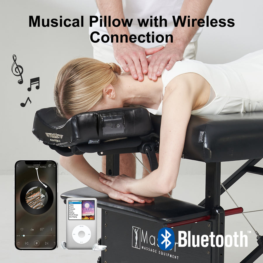 MusicMaster™ High Fidelity Sound Ergonomic Dream Face Cushion- Bluetooth Music Massage Pillow- Black Nano