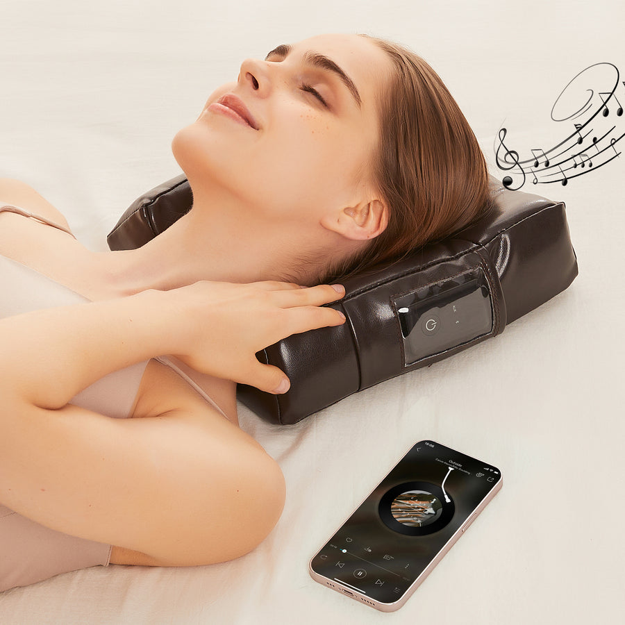 MusicMaster™ High Fidelity Sound Ergonomic Dream Face Cushion- Bluetooth Music Massage Pillow-Black-Chocolate Nano