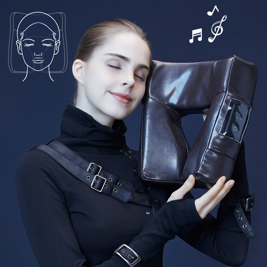 MusicMaster™ High Fidelity Sound Ergonomic Dream Face Cushion- Bluetooth Music Massage Pillow-Black-Chocolate Nano