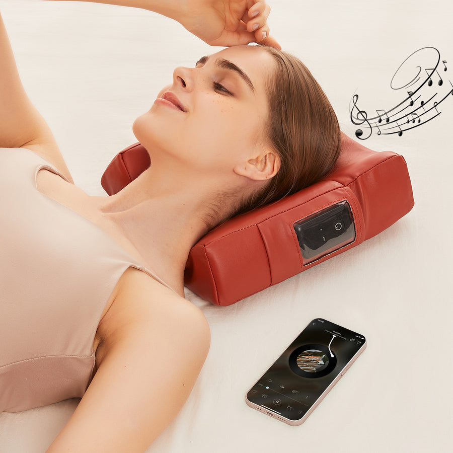 MusicMaster™ High Fidelity Sound Ergonomic Dream Face Cushion- Bluetooth Music Massage Pillow- Cinnamon