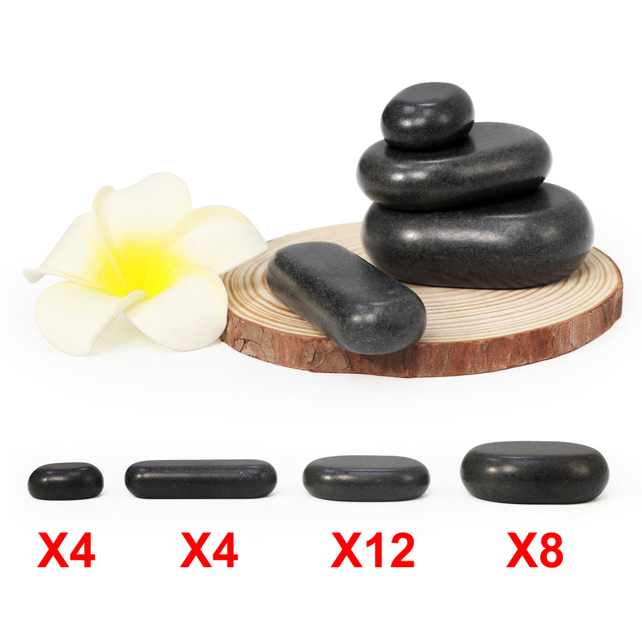 Master Massage 28 Piece Hot Stone Set 100% Basalt Rocks for Body Massage