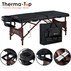 Master Massage 30" ROMA™ Portable Massage Table Package with THERMA-TOP® - Built-In Adjustable Heating System for Extreme Comfort! (Black)