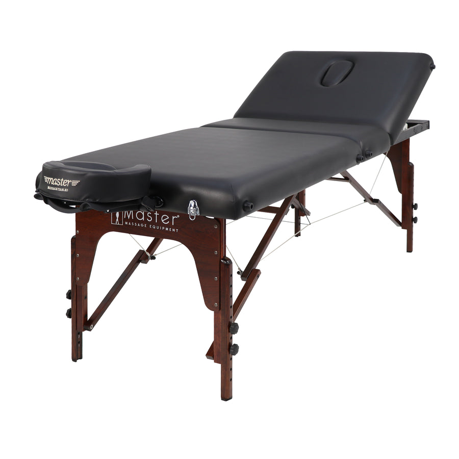 Master Massage 30" Somerest Salon Portable Massage Table Package with Backrest Liftback, Black