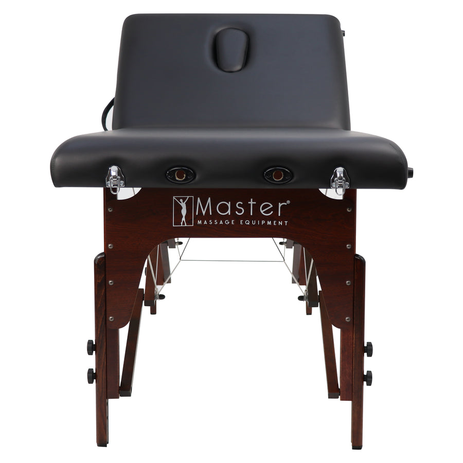 Master Massage 30" Somerest Salon Portable Massage Table Package with Backrest Liftback, Black