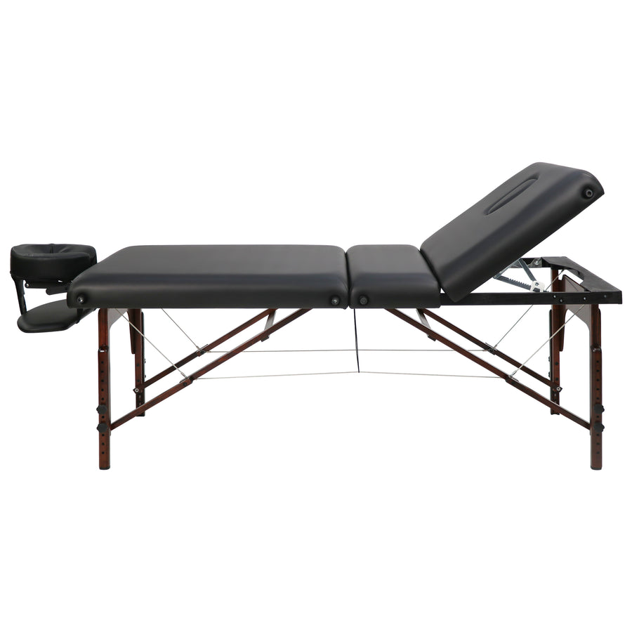 Master Massage 30" Somerest Salon Portable Massage Table Package with Backrest Liftback, Black
