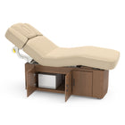 Master Massage 31” Alexander Salon Electric Spa & Massage Table, Light Walnut – Premium Electric Medi Spa Treatment Bed with a Open Door Storage Space