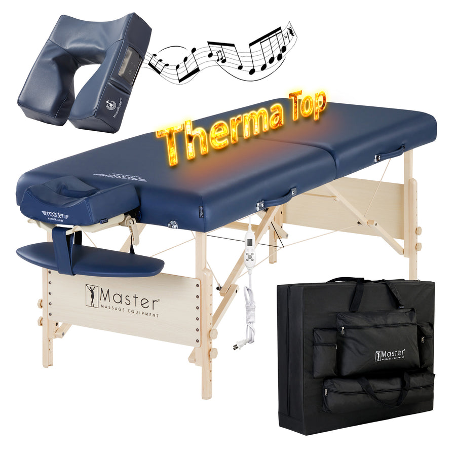 Master Massage 30" CORONADO™ Portable Massage Table Package with Therma-Top® - Adjustable Heating System! (Royal Blue Color)