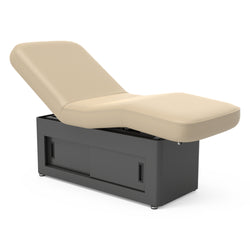 Master Massage 31” Kingsley Salon Electric Spa & Massage Table, Ebony Veneer – Premium Electric Medi Spa Treatment Bed with a Sliding Door Storage Space