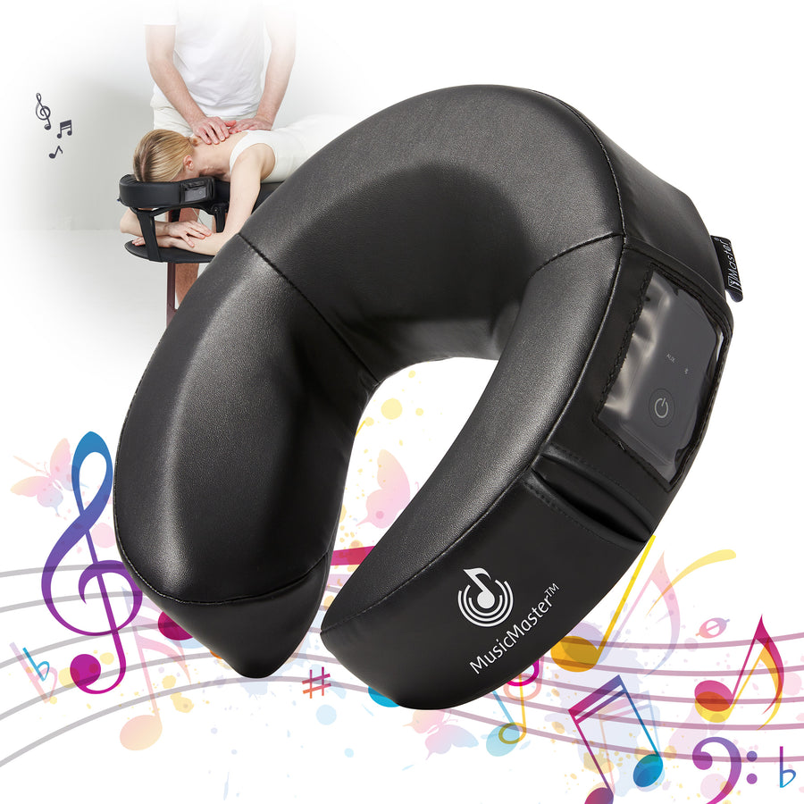 MusicMaster™ Crescent Round High Fidelity Sound Face Cushion- Bluetooth Music Headrest-Black