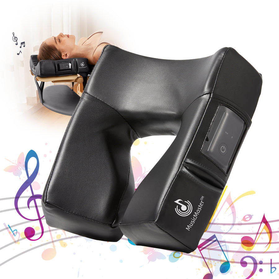 MusicMaster™ High Fidelity Sound Ergonomic Dream Face Cushion- Bluetooth Music Massage Pillow- Black Nano