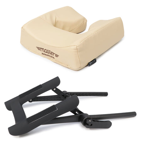 MASTER MASSAGE Universal Ergonomic Dream™ Adjustable Massage Table Face Cradle and Ergonomic Dream Face Cushion Pillow set-Cream Color