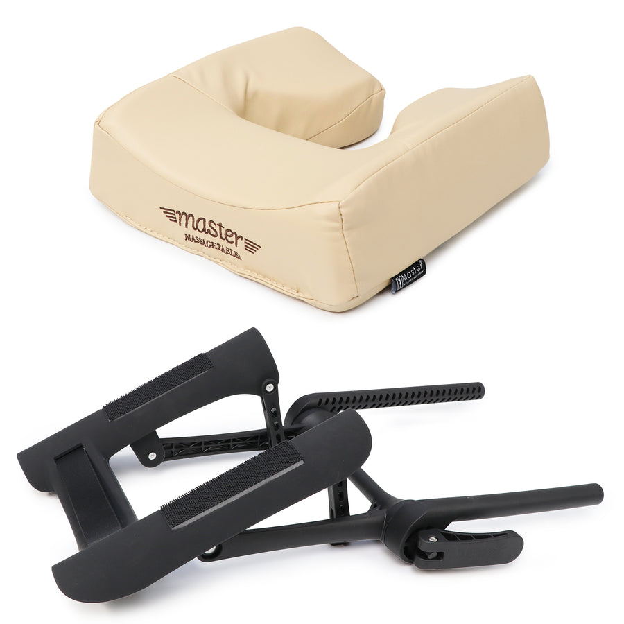 MASTER MASSAGE Universal Deluxe Ergonomic Dream™ Adjustable Massage Table Face Cradle and Ergonomic Dream Face Cushion Pillow set-Black Color