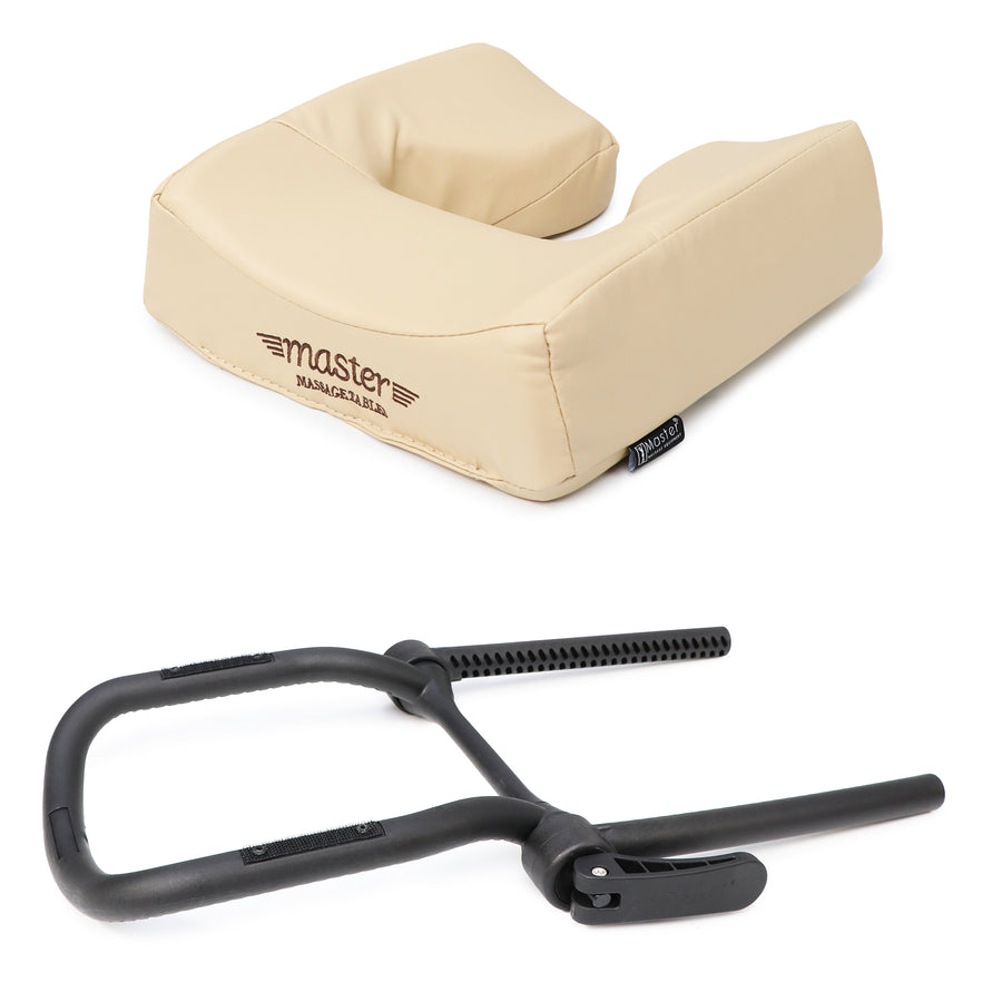 MASTER MASSAGE Universal Simplicity Adjustable Massage Table Face Cradle and Ergonomic Dream Face Cushion Pillow set-Black Color