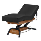 Master Massage Atlas Deluxe Electric Lift Spa Salon Stationary Bed - Oak Base, Cream Top with Interchangable Black Upholstery