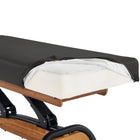 Master Massage Atlas Deluxe Electric Lift Spa Salon Stationary Bed - Oak Base, Cream Top with Interchangable Black Upholstery