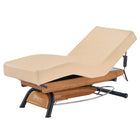 Master Massage Atlas Deluxe Electric Lift Spa Salon Stationary Bed - Cream Top with Oak Base