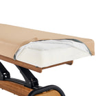 Master Massage Atlas Flat Electric Lift Spa Salon Stationary Bed - Cream Top with Walnut Base