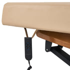 Master Massage Atlas Liftback Electric Lift Spa Salon Stationary Bed - Cream Top with Oak Base