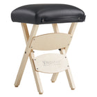 Master Massage Wooden Portable Folding Massage Stool- Lightweight Wood Foldable Tattoo Stool, Black