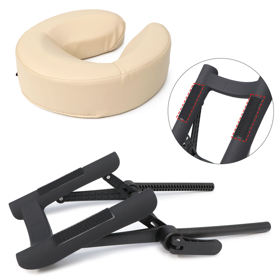 MASTER MASSAGE Universal Ergonomic Dream™ Adjustable Massage Table Face Cradle and Universal Face Cushion Pillow set-Black Color