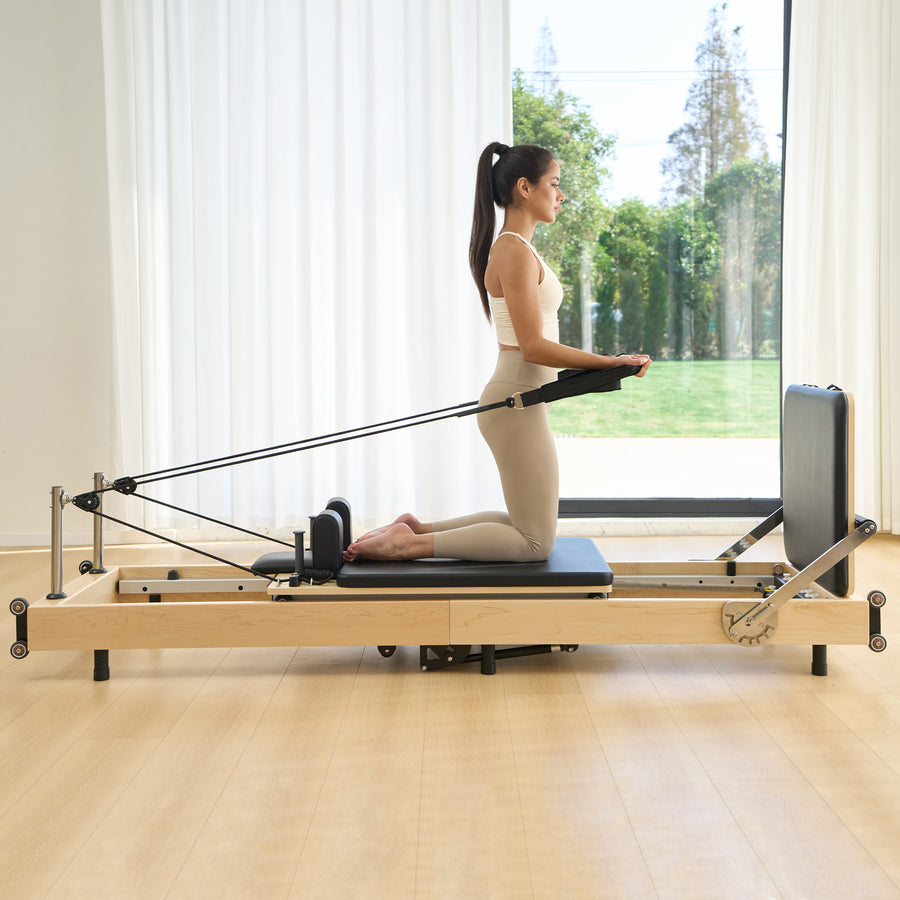 SpaceSaver Foldable Pilates Reformer 60cm Maple Frame