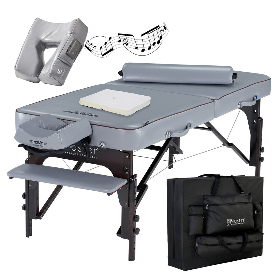 Master Massage 30" Montour Memory Foam Portable Massage Table Package Dove Grey