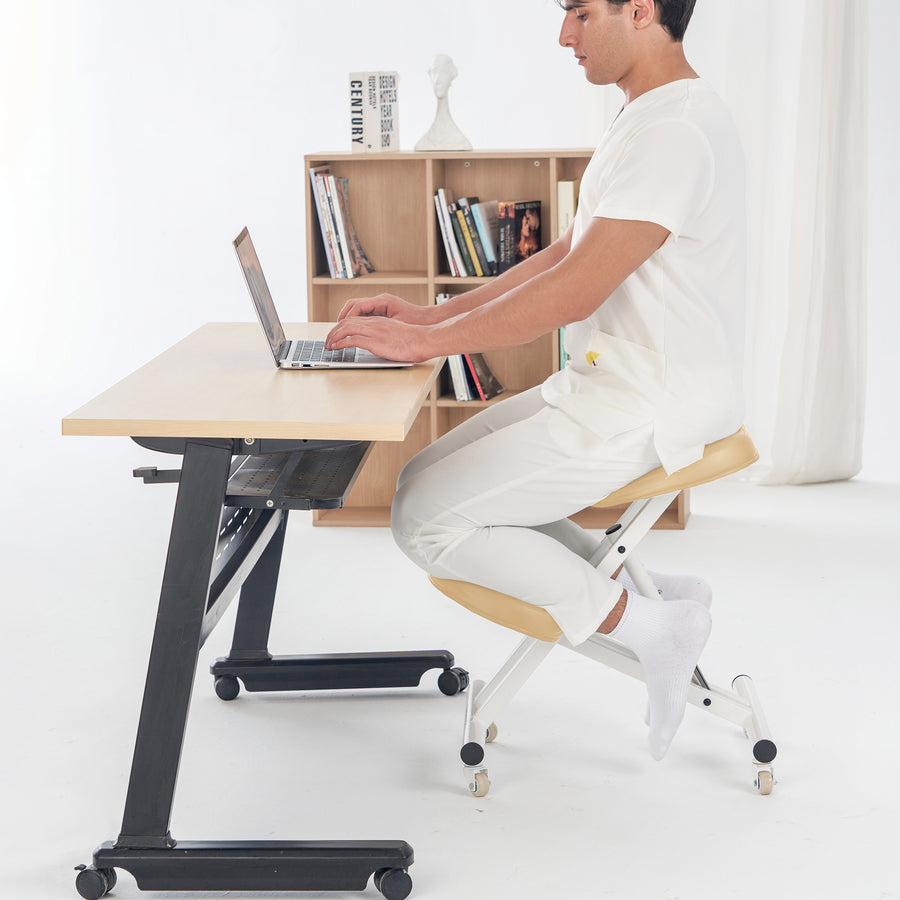 Master Ergonomic Steel Kneeling Chair - Cream