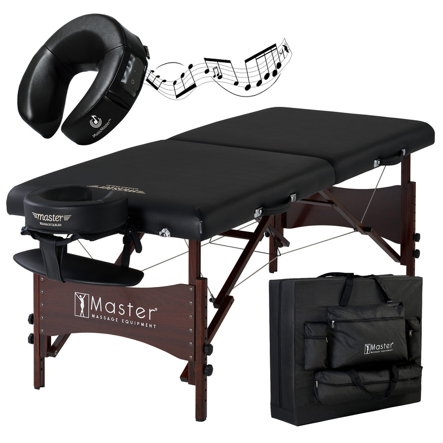 Master Massage 30" Roma™ LX Portable Massage Table Package with Best Selling Size (Black)