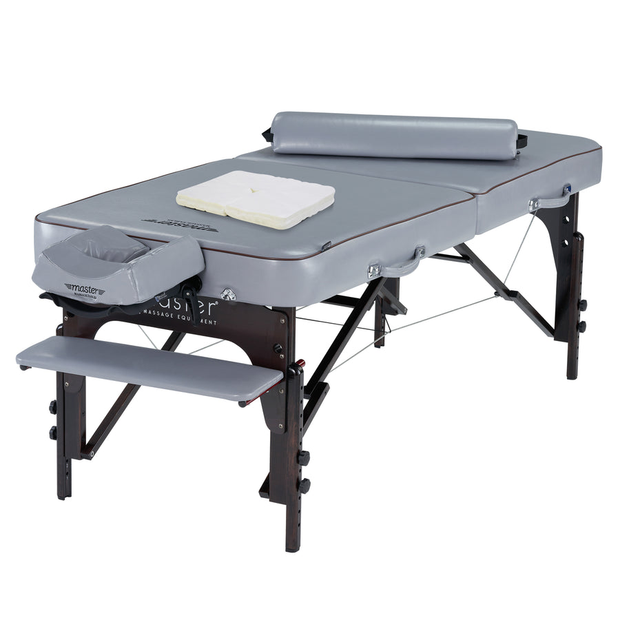 Master Massage 30" Montour Memory Foam Portable Massage Table Package Dove Grey