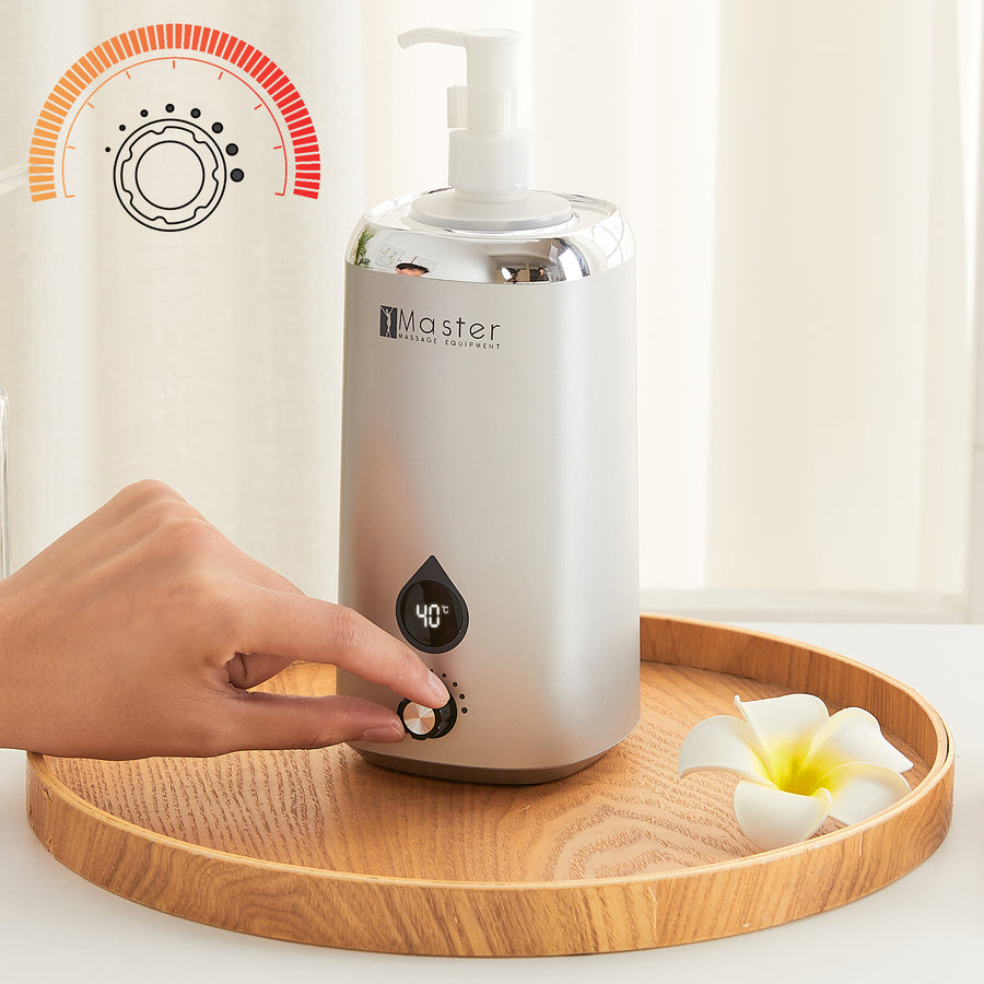 Master Massage Oil Warmer for Massage Therapy & Personal Use- Quick Oil & Lotion Warmer Heats up to 140°F- Sleek, Modern Design with 1 Bottle
