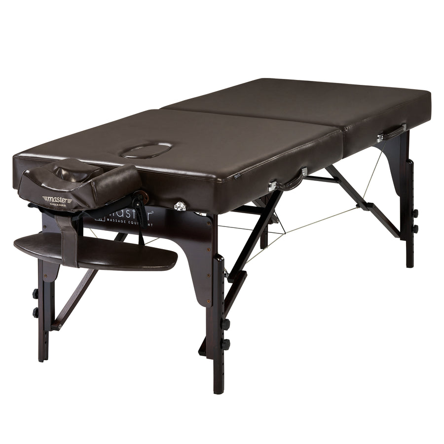 Master Massage 31” SUPREME™ LX Portable Massage Table Package with MEMORY FOAM Layer, Reiki Panels, & Face Port! (Chocolate Italia Color)