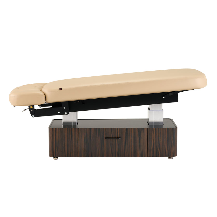 Master Massage 31” Infinity Salon Double-Column Electric Spa & Massage Table, Ebony Veneer – Premium Electric Medi Spa Treatment Bed with a Storage Drawer