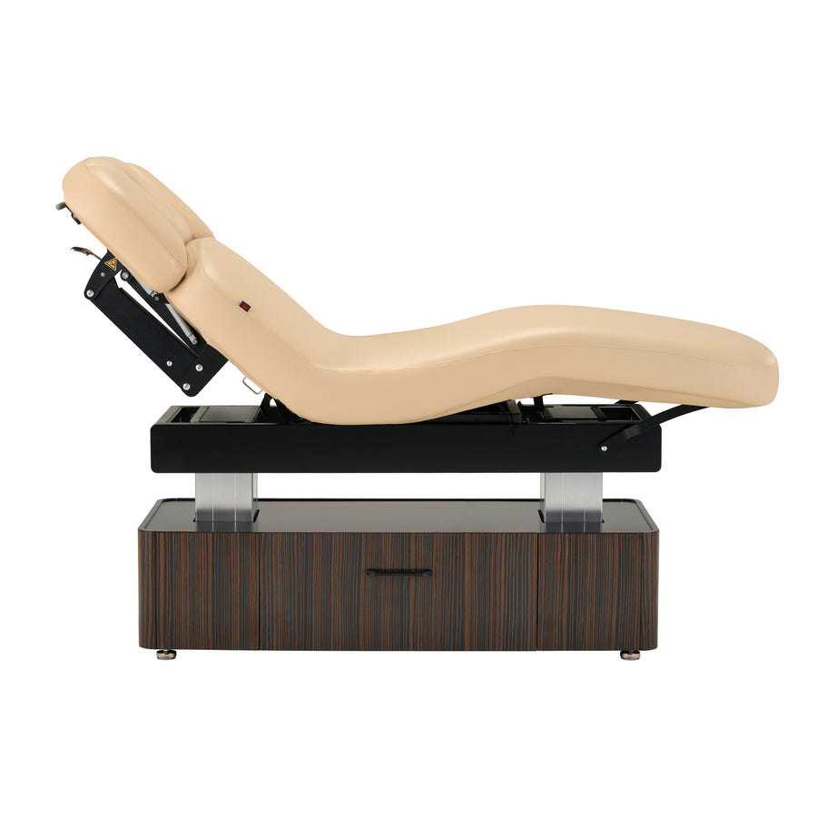 Master Massage 31” Infinity Salon Double-Column Electric Spa & Massage Table, Ebony Veneer – Premium Electric Medi Spa Treatment Bed with a Storage Drawer