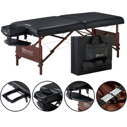 Master Massage 30" DEL RAY™ Portable Massage Table Package with 3" Thick Cushion of Foam for Ultimate Comfort! (Black Color)