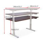 Hi5 Electric Height Adjustable Standing Desks with Rectangular Tabletop (55