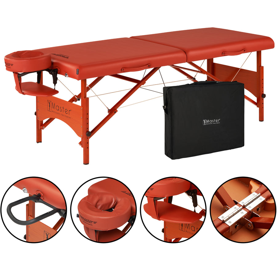 Master Massage 28" FAIRLANE™ Portable Massage Table Package with Therma-Top® - Adjustable Heating System! (Cinnamon Color)