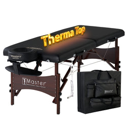 Master Massage 30" ROMA™ Portable Massage Table Package with THERMA-TOP® - Built-In Adjustable Heating System for Extreme Comfort! (Black)