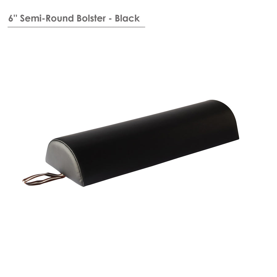 Master Massage 6" Luxury half round bolster black